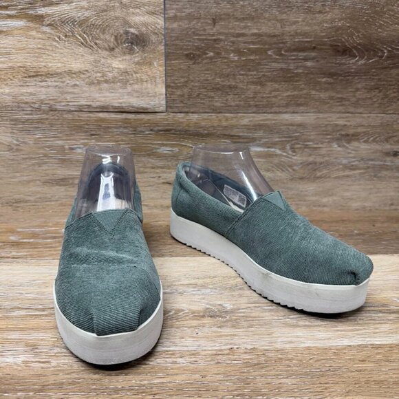 TOMS Bonsai Green Alpargata Midform Espadrille Textile Flats Women's Size 7.5 - Picture 7 of 8